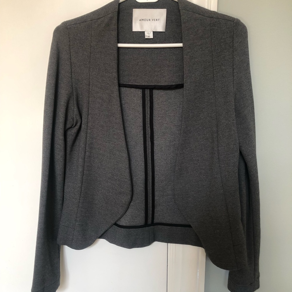 Amour vert charcoal grey blazer jacket size XS